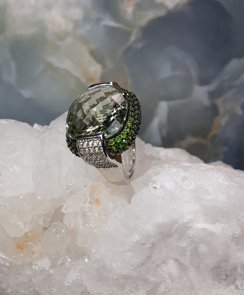925 Prasiolite, Gemstone Ring.